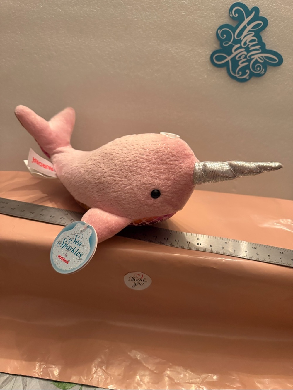 Sea Sparkles Pink Narwhal Plush Toy NWT 2019